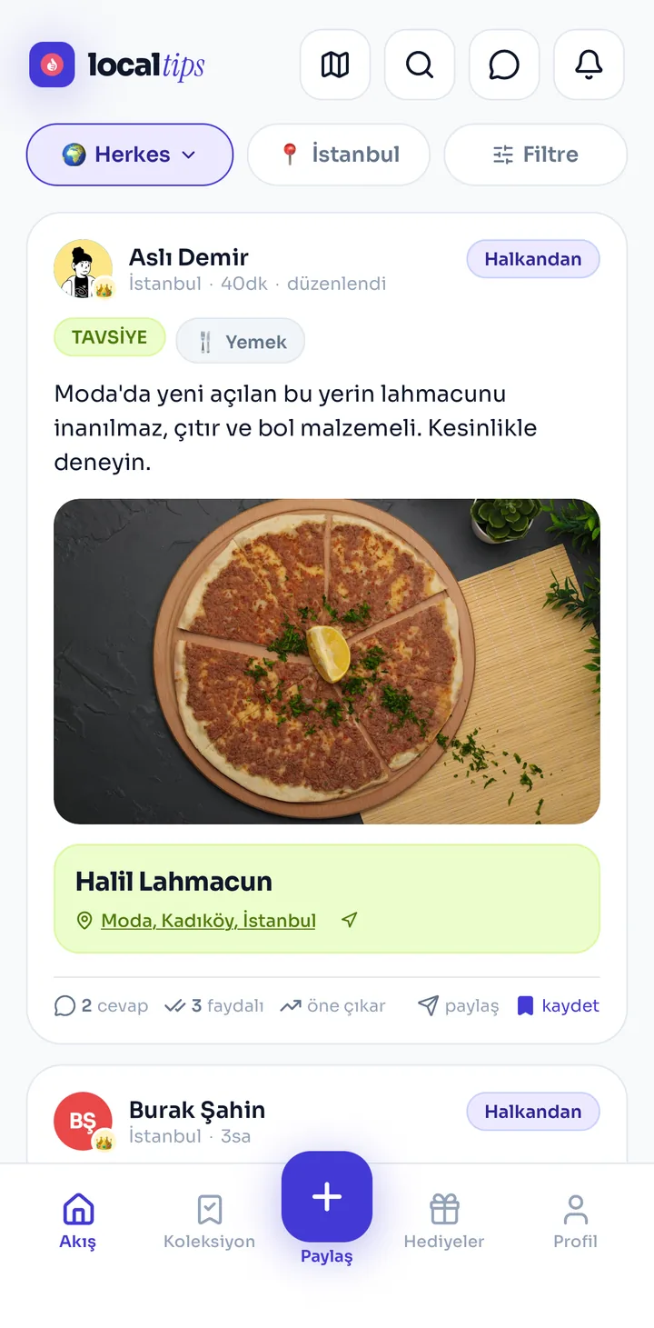 localtips akışı: Moda'da bir lahmacun tavsiyesi